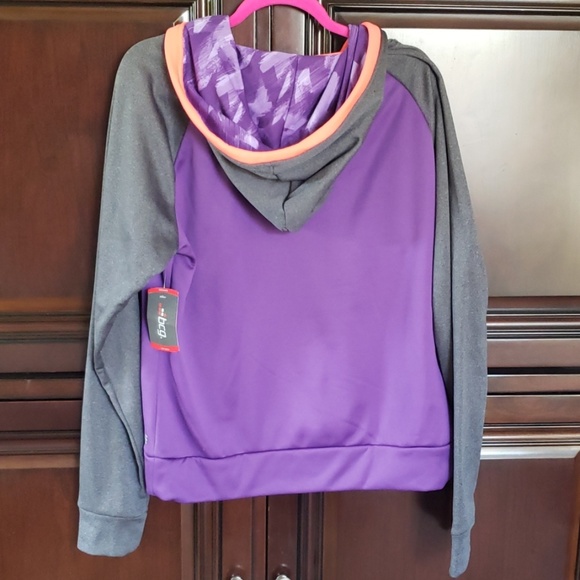 XL purple, gray, and coral fleece wicking hoodie - Picture 2 of 5